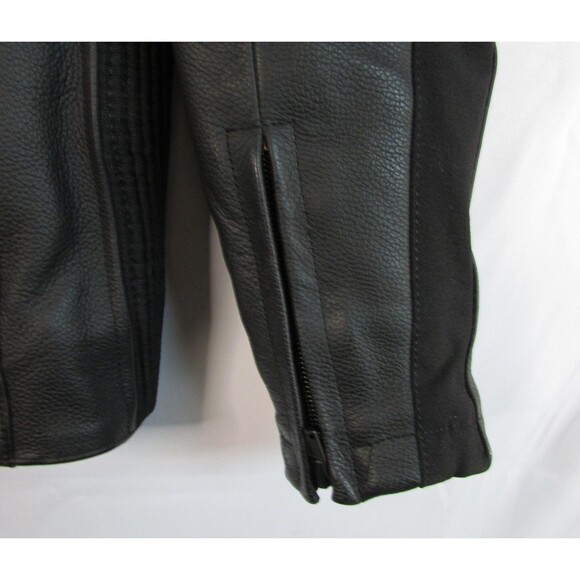 Triumph Leather Motorcycle Jacket Mens Medium Black Insulated Padded Lined - Picture 11 of 16